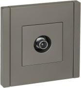 IEK Fortepiano Сталь Розетка TV проходная