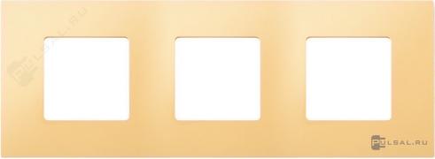 Рамка-декорSimon 27 play, 3 поста, цвет - кремовый, пластмасса