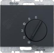 Терморегулятор 10А, ПК-контакт, 230В
K.1,  поворотный,  датчик t° воздуха (встроенный),  без таймера,   цвет - антрацит матовый