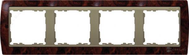 РамкаSimon 82, 4 поста, цвет - корень ореха, шампань, дерево