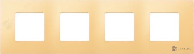 Рамка-декорSimon 27 play, 4 поста, цвет - кремовый, пластмасса