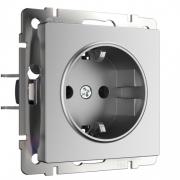 Розетка
Alumax,  Split,  Slab,  Senso,  Baguette,  Acrylic,  Platinum,  Elite,  Snabb,  Stream,  Flock,  Stark,  Fiore,  Favorit,  Diamant,  Aluminium,  Antik,  Metallic,  без шторок,  с заземлением,  одинарная,  винтовые клеммы,   цвет - серебряный мато