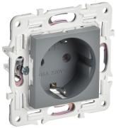 IEK Skandy Серый Розетка с/з, винтовой зажим