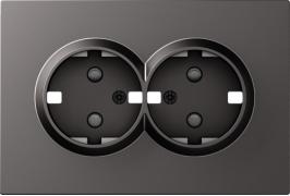 Donel S08 Матовый Титан Накладка Розетки 2-ая c/з со шторками