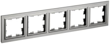 IEK Brite Base Сталь Рамка 5-ая