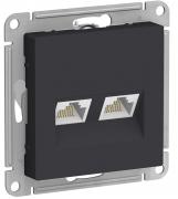 Atlas Design Карбон Розетка компьютерная 2-ая RJ45+RJ45, кат.6a (FTP)