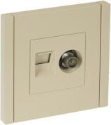 IEK Fortepiano Ванильный Розетка TV+RJ45 кат.6E