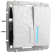 Переключатель
Hammer,  двухклавишный,  с подсветкой,   цвет - белый