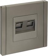 IEK Fortepiano Сталь Розетка Компьютерная 2-ая RJ45 Cat.5e (UTP)