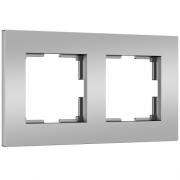 Рамка
Slab,  2 поста,   цвет - серебряный матовый,  пластмасса