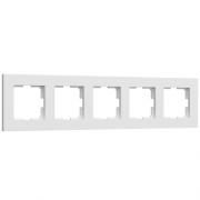 Рамка
Slab,  5 постов,   цвет - белый матовый,  пластмасса