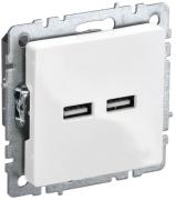 IEK Brite Base Белый Розетка USB А+A 3,1А (USB type-A 5V)