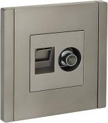 IEK Fortepiano Сталь Розетка TV+RJ45 кат.6E