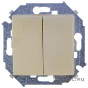 ВыключательSimon 15, двухклавишный, без подсветки, цвет - шампань