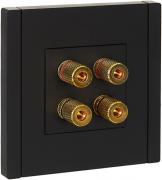 IEK Fortepiano Черный Розетка акустическая 2 пары