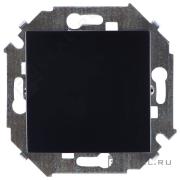 ПереключательSimon 15, одноклавишный, без подсветки, цвет - черный глянец