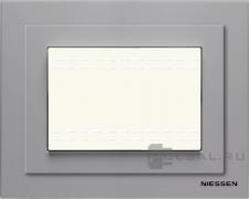 Рамка с крышкой 3 модуляZenit, 3 модуля, цвет - серый, пластмасса