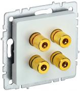 IEK Brite Base Жемчуг Розетка акустическая 2 пары