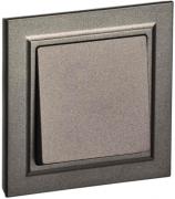 IEK Brite Base Темная Бронза Выключатель 1-клавишный в сборе