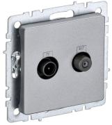 IEK Brite Base Алюминий Розетка TV+SAT (телевизионная-TV, спутниковая-SAT)