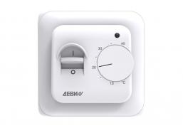 Деви Base Белый Терморегулятор 16А, НО-контакт, поворотный, датчик t° пола (внешний), без таймера