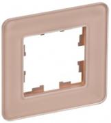 IEK Brite DECOR Дымчатый матовый стекло Рамка 1-ая скругл.угол