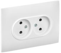 IEK Skandy Белый Розетка двойная б/з со шторками в сборе, винтовой зажим