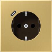 Jung LS 990 Латунь классическая Розетка с/з + USB тип C (USB type-C 5V)