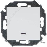 ВыключательSimon 15, одноклавишный, с подсветкой, цвет - белый