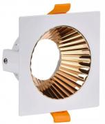 IEK  IEK Lighting Белый/Золото Светильник встраиваемый поворотный цоколь - GU10, мощность-11 Вт