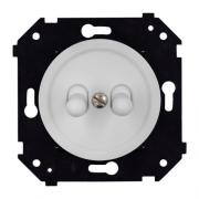 Bironi Шедель Бриз Тумблерный Белый матовый Выключатель 2-клавишный (скрытый монтаж)