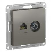 Atlas Design Сталь Розетка TV + RJ45 кат. 5е UTP
