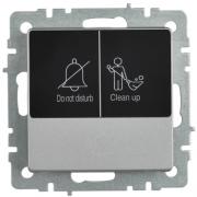 IEK Brite Base Алюминий Выключатель 1-кл кнопочный с Н.О для отелей DND/MUR "не беспокоить / уберите с индикацией