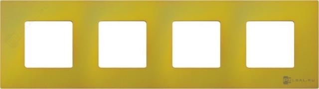 Рамка-декорSimon 27 play, 4 поста, цвет - желтый artic, пластмасса