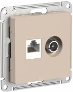 Atlas Design Песочный Розетка TV + RJ45 кат. 5е UTP