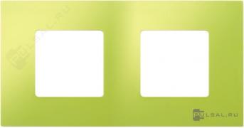 Рамка-декорSimon 27 play, 2 поста, цвет - фисташковый, пластмасса