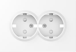 Donel S08 Белый глянцевый Накладка Розетки 2-ая c/з со шторками