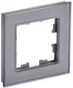 IEK Brite DECOR Серый глянец стекло Рамка 1-ая