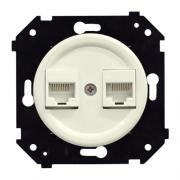 Bironi Шедель Бриз Слоновая кость матовый Розетка Компьютерная 2-ая RJ45 Cat.5e (UTP) (скрытый монтаж)