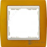 РамкаSimon 82, 1 пост, цвет - терракотовый, слоновая кость, металл, пластмасса