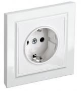 IEK Brite Белый Розетка с/з со шторками в сборе, винтовой зажим