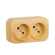 Legrand Quteo Дерево Сосна Наружный Блок: Розетка 2-ая б/з 45°, винтовые клеммы