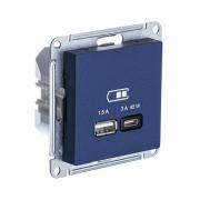 Atlas Design Аквамарин Розетка USB A+С 45 Вт, с быстрой зарядкой