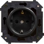 Bironi Шедель Черный Розетка с/з без шторок, винтовые клеммызолото матовый (скрытый монтаж)