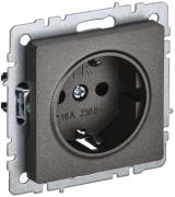 IEK Brite Base Темная Бронза Розетка с/з со шторками, винтовой зажим