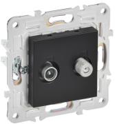 IEK Skandy Черный Розетка TV+SAT (телевизионная-TV, спутниковая-SAT