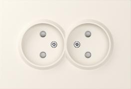 Donel A07 Матовый Кремовый Накладка Розетки 2-ая б/з со шторками