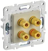 IEK Skandy Бежевый Розетка акустическая 2 пары