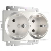 Розетка
Alumax,  Slab,  Senso,  Baguette,  Acrylic,  Platinum,  Elite,  Snabb,  Stream,  Flock,  Stark,  Fiore,  Favorit,  Diamant,  Aluminium,  Antik,  Metallic,  без шторок,  с заземлением,  двойная,  винтовые клеммы,   цвет - перламутр рифленый