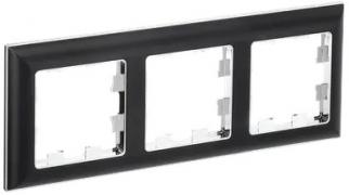 IEK Brite DECOR Черный/Хром 3D-форма Рамка 3-ая